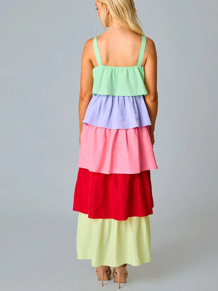 Colourful Tiered Maxi Dress