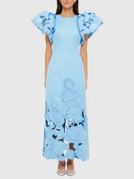 Cornflower Blue Applique Maxi Dress