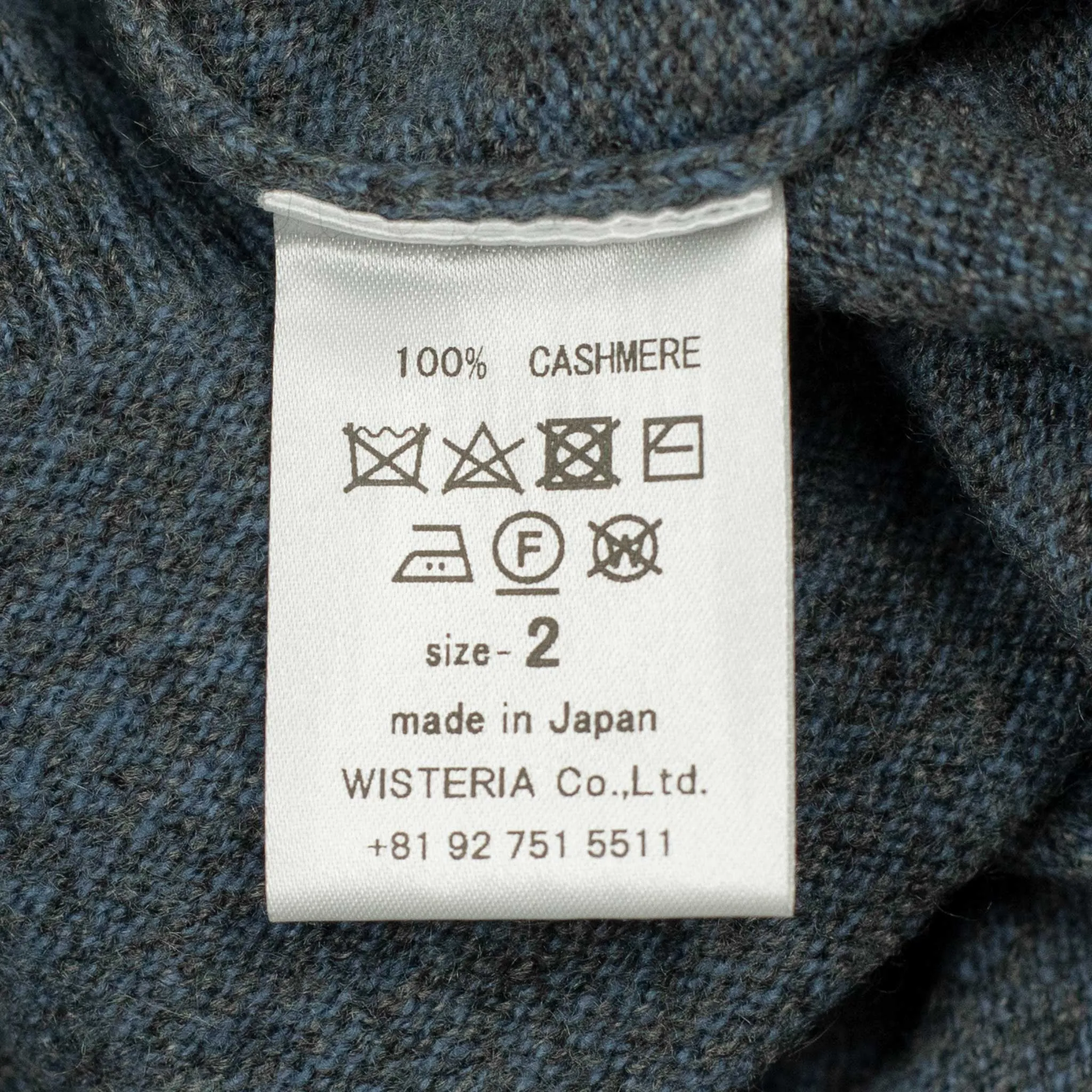 Crewneck sweater in blue melange cashmere