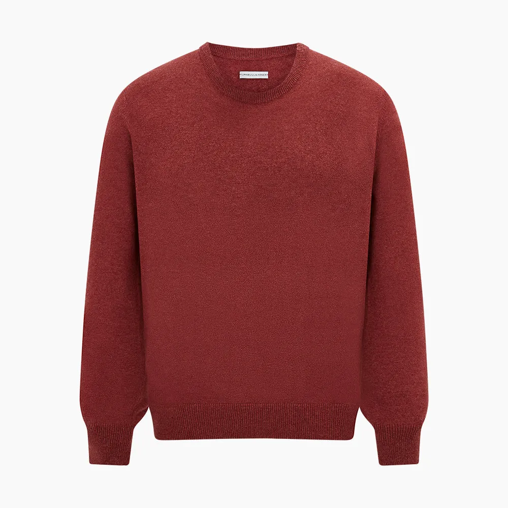 Crimson Red Cashmere Round Neck Jumper