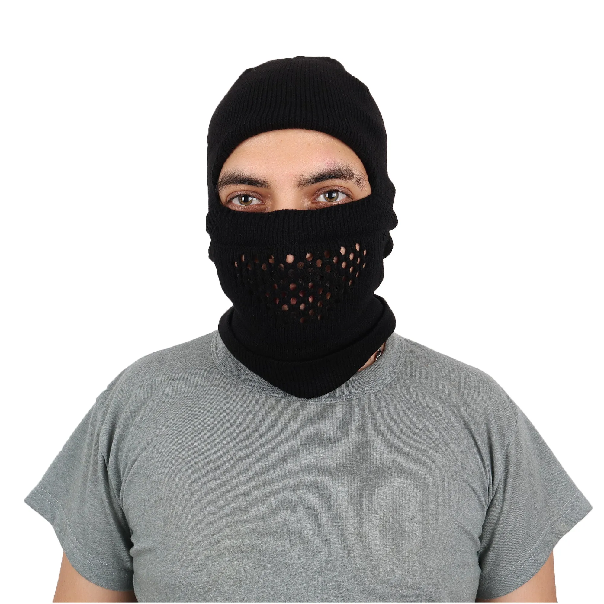 CRW Camouflage Knitted Balaclava Beanie (Ski Mask)