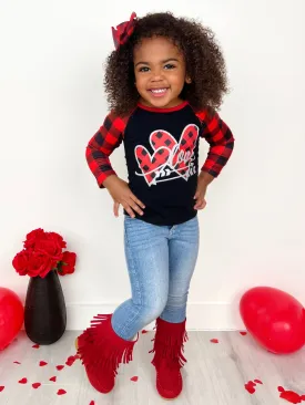 Cupid's Love Plaid Raglan Top