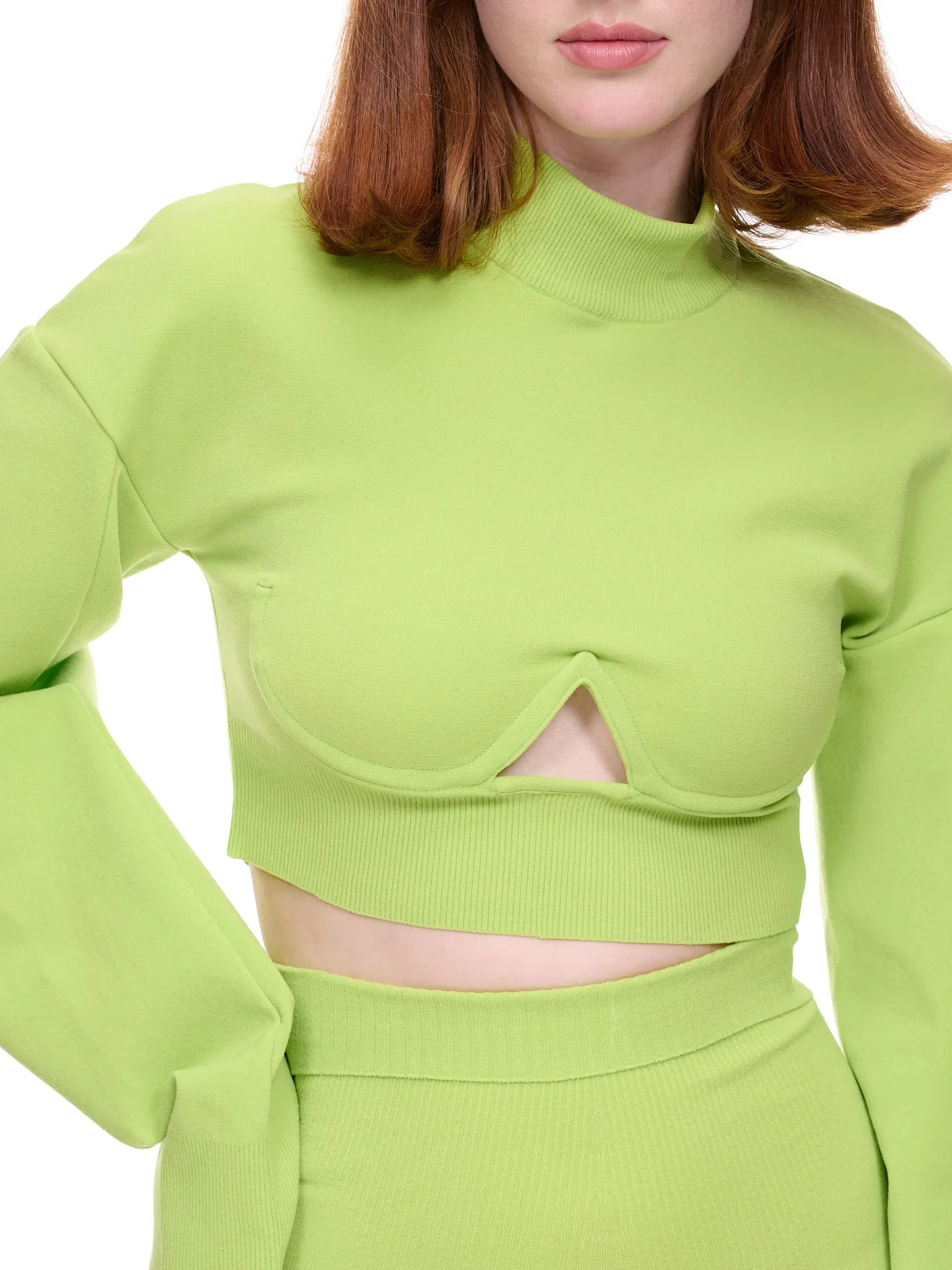 Cut-Out Cropped Sweater (KN801-LY-G-PISTACCHIO)