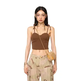 Desert Tactic Tube Top In Brown