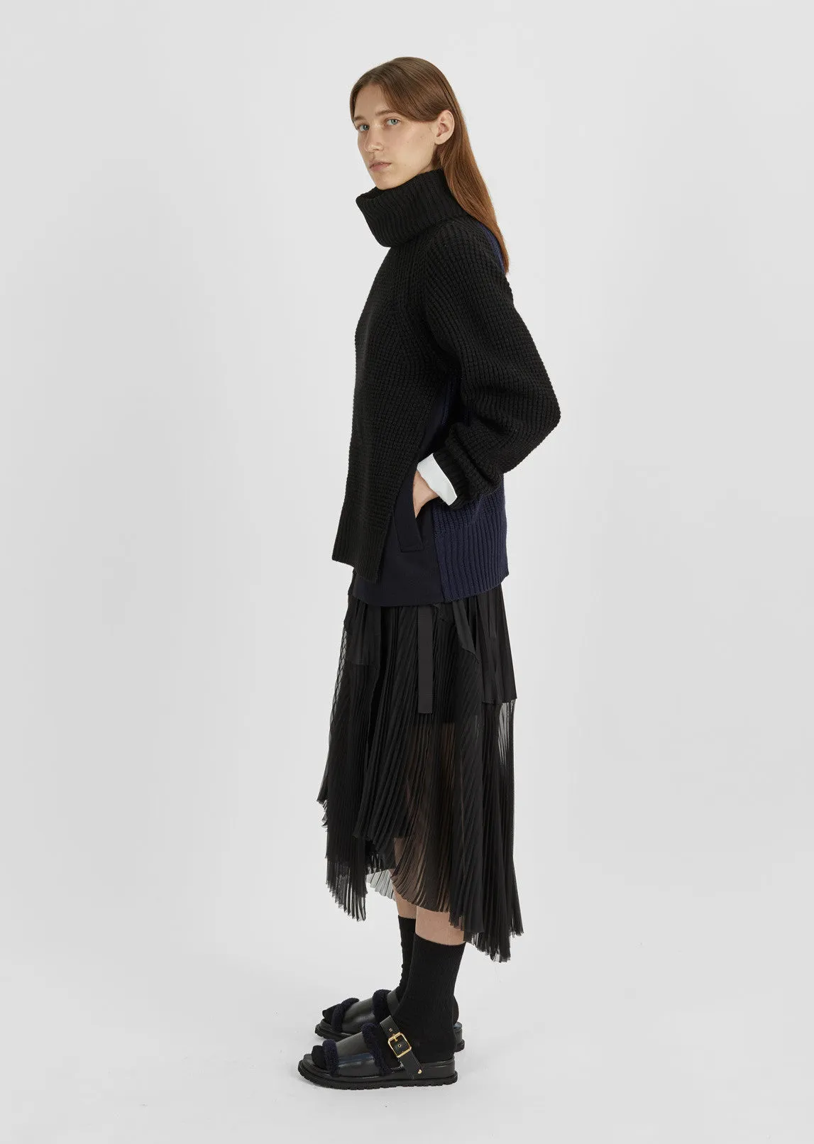 Detachable Turtleneck Knit Pullover