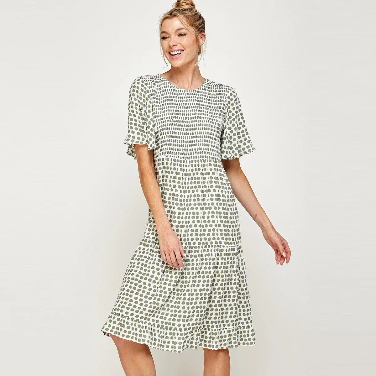 Dotty Charm Tiered Dress