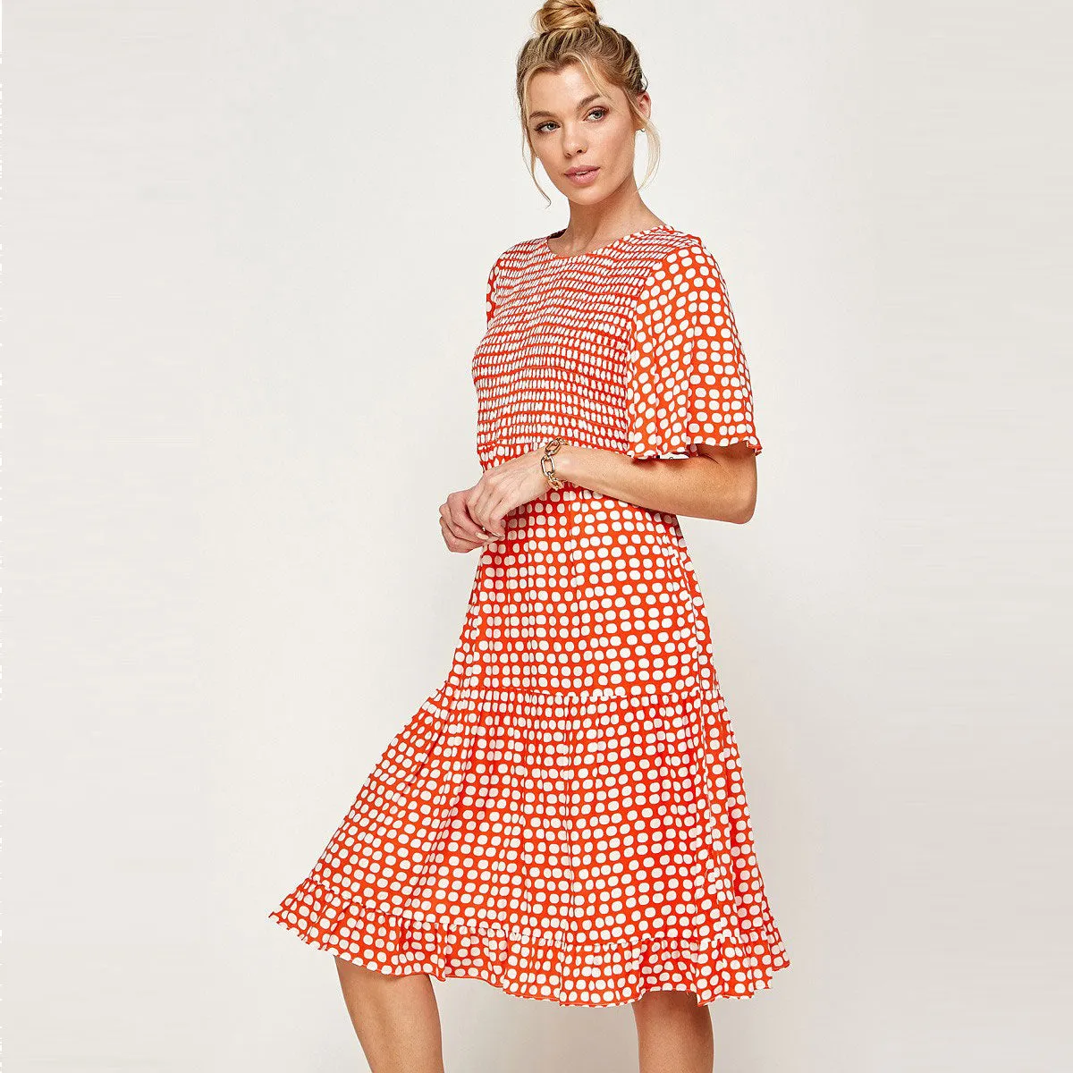 Dotty Charm Tiered Dress