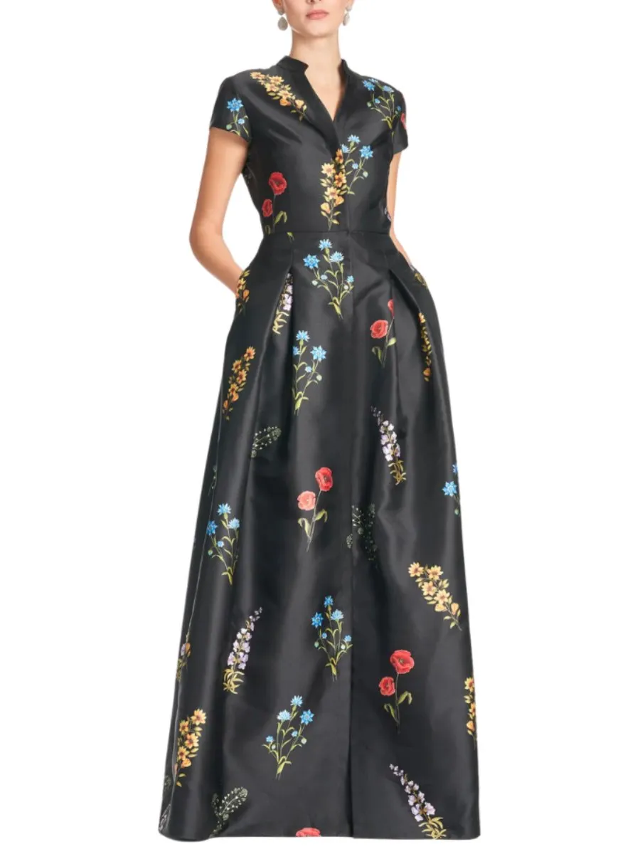 Elegant Floral Shirt Maxi Dress