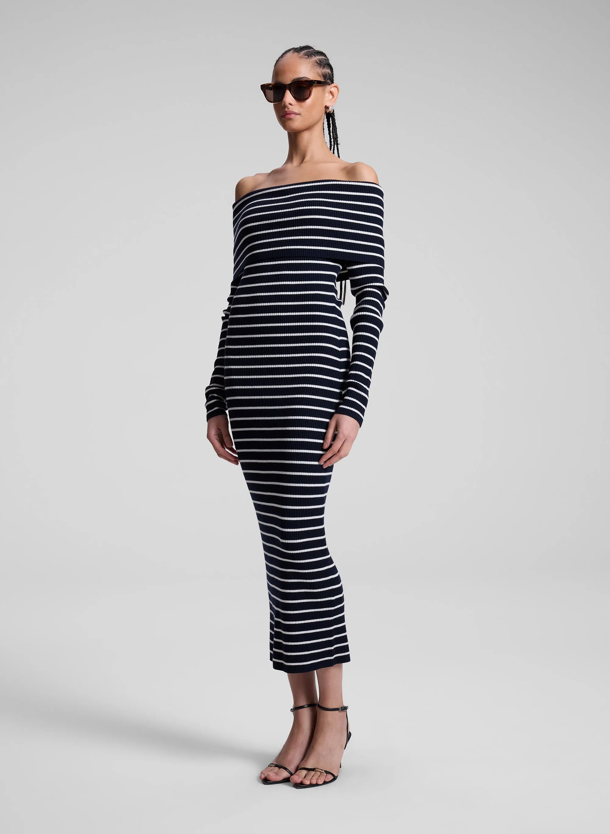 Evelyn Merino Off Shoulder Midi Dress