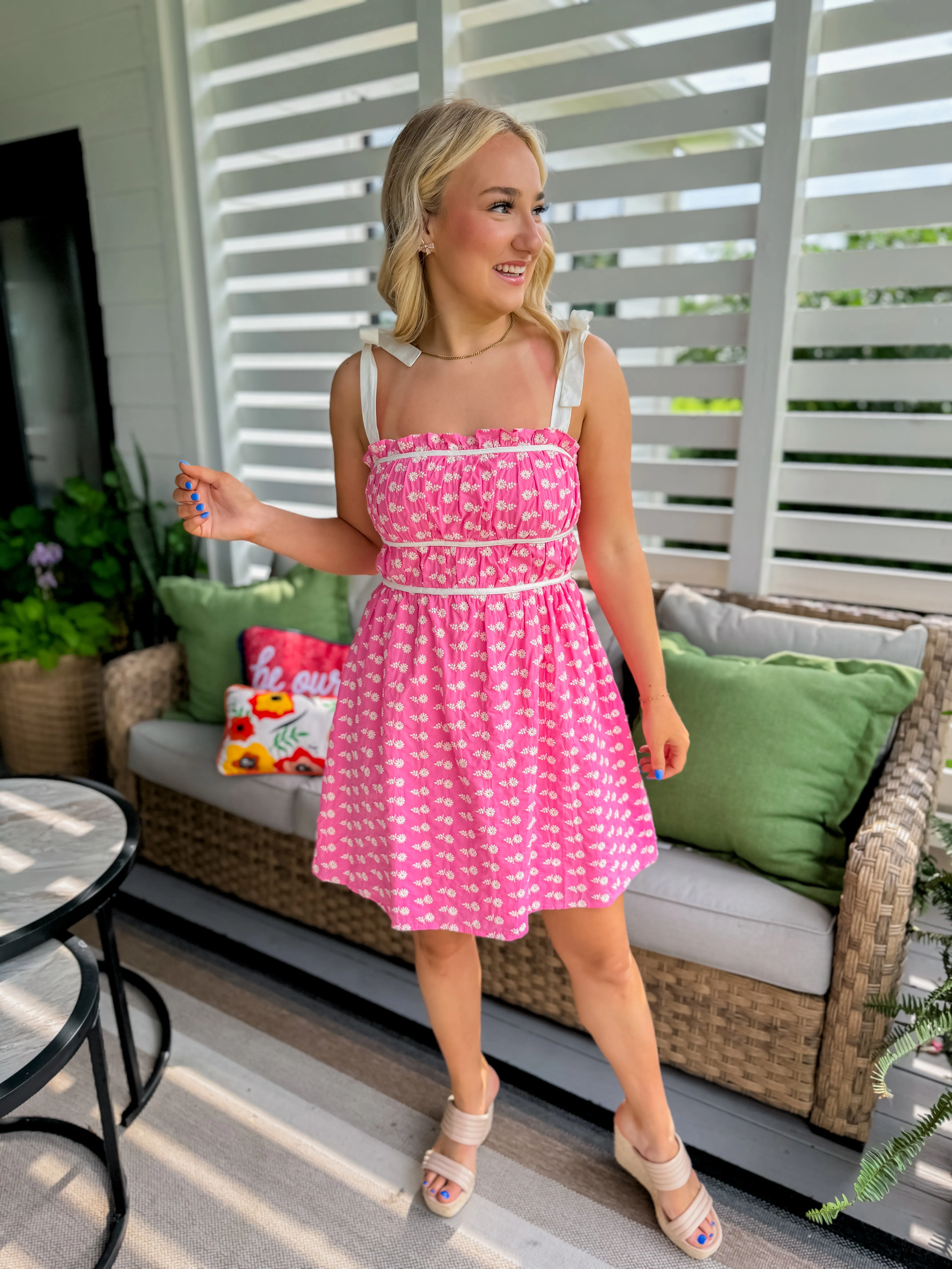 Floral Embroidered Mini Dress