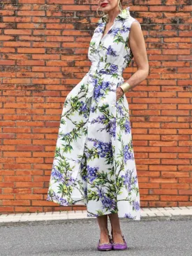 Floral Sleeveless Cotton Dress