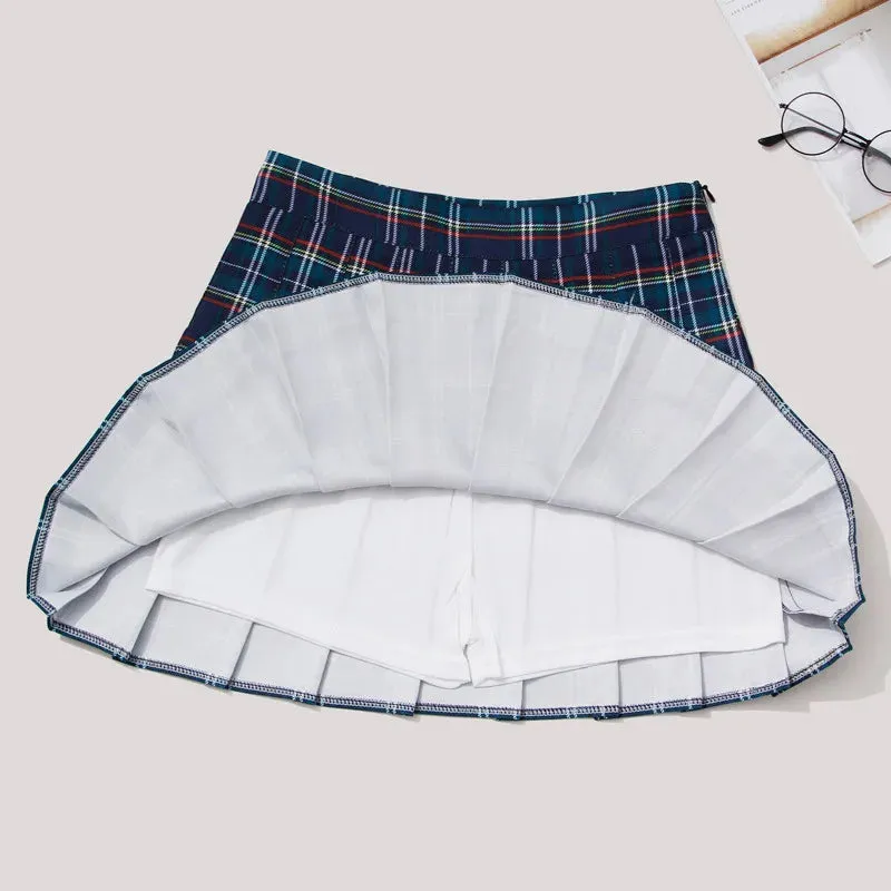 Funki Buys | Skirts | Women's Short Pleated Plaid Skirts | A-line