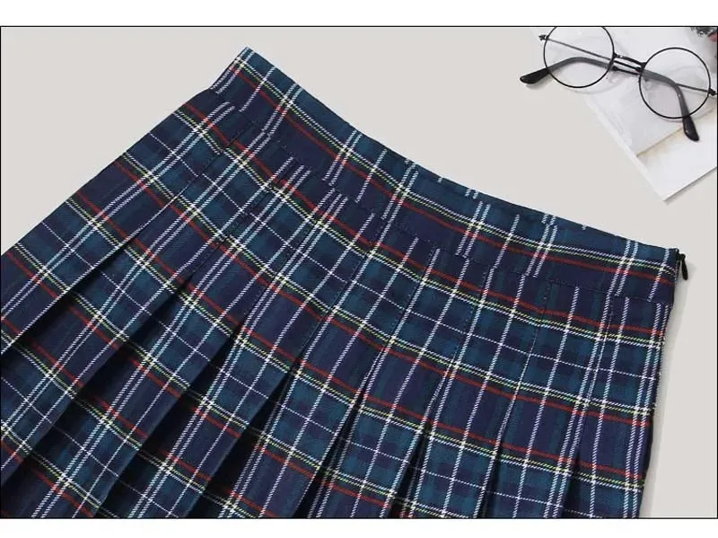 Funki Buys | Skirts | Women's Short Pleated Plaid Skirts | A-line