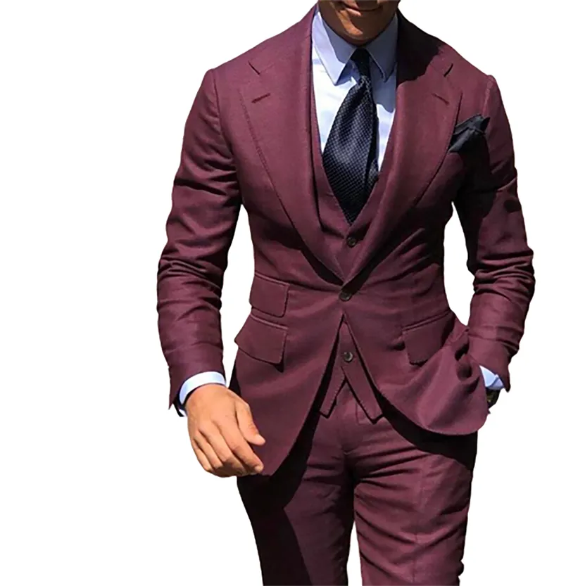 Funki Buys | Suits | Men's 3 Pcs Formal Grooms Suit | Slim Fit