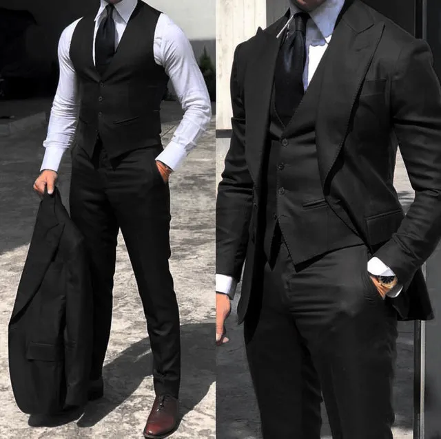 Funki Buys | Suits | Men's 3 Pcs Formal Grooms Suit | Slim Fit