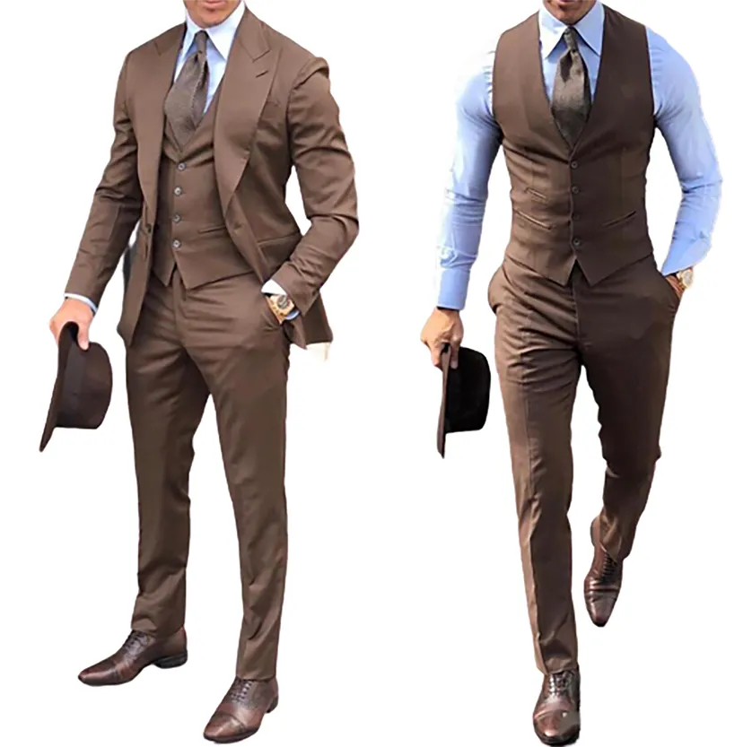 Funki Buys | Suits | Men's 3 Pcs Formal Grooms Suit | Slim Fit