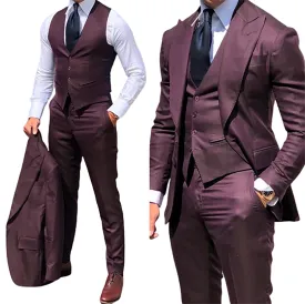 Funki Buys | Suits | Men's 3 Pcs Formal Grooms Suit | Slim Fit