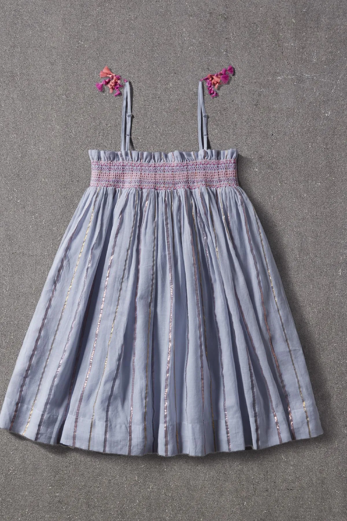 Girls Dress Nellystella Camila - Blue Lurex Stripe (Size 2 left)