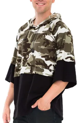 HALF CAMO FRENCH TERRY PULLOVER