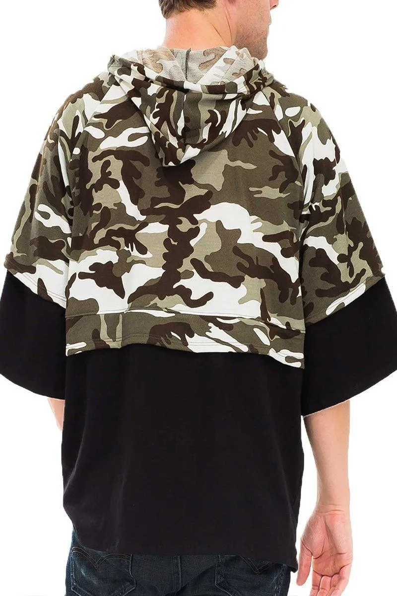 HALF CAMO FRENCH TERRY PULLOVER