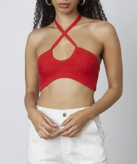 Halter Ribbed Crop Top