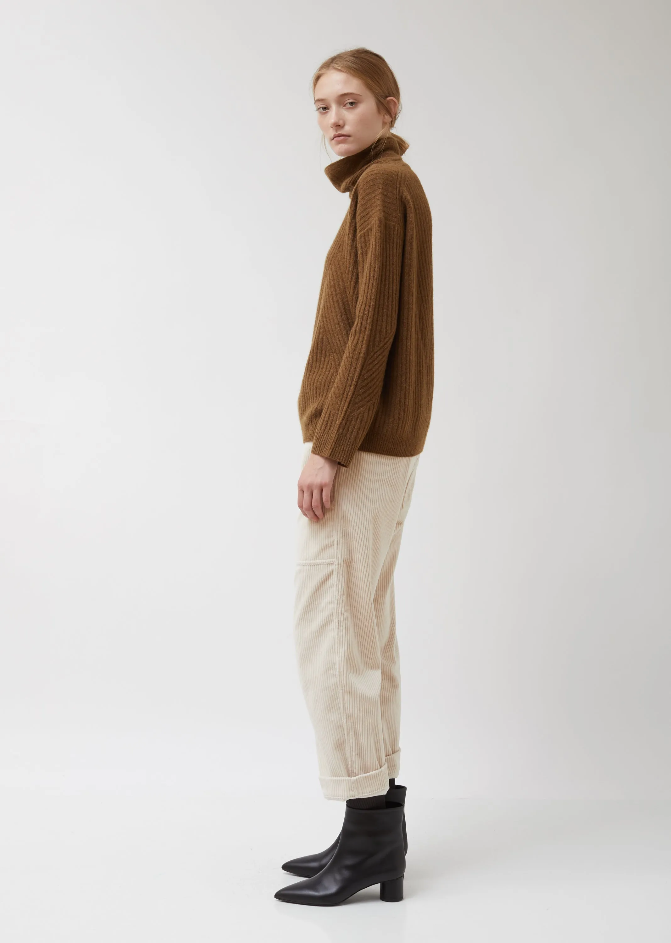 High Neck Travelling Rib Sweater