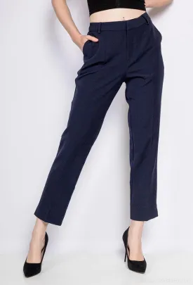 High Waist Cigarette Pants Navy