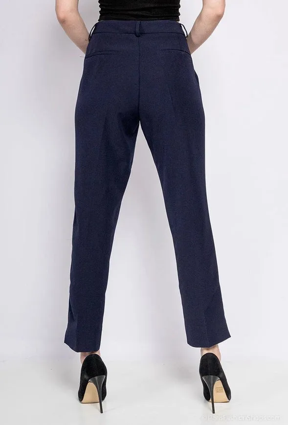 High Waist Cigarette Pants Navy