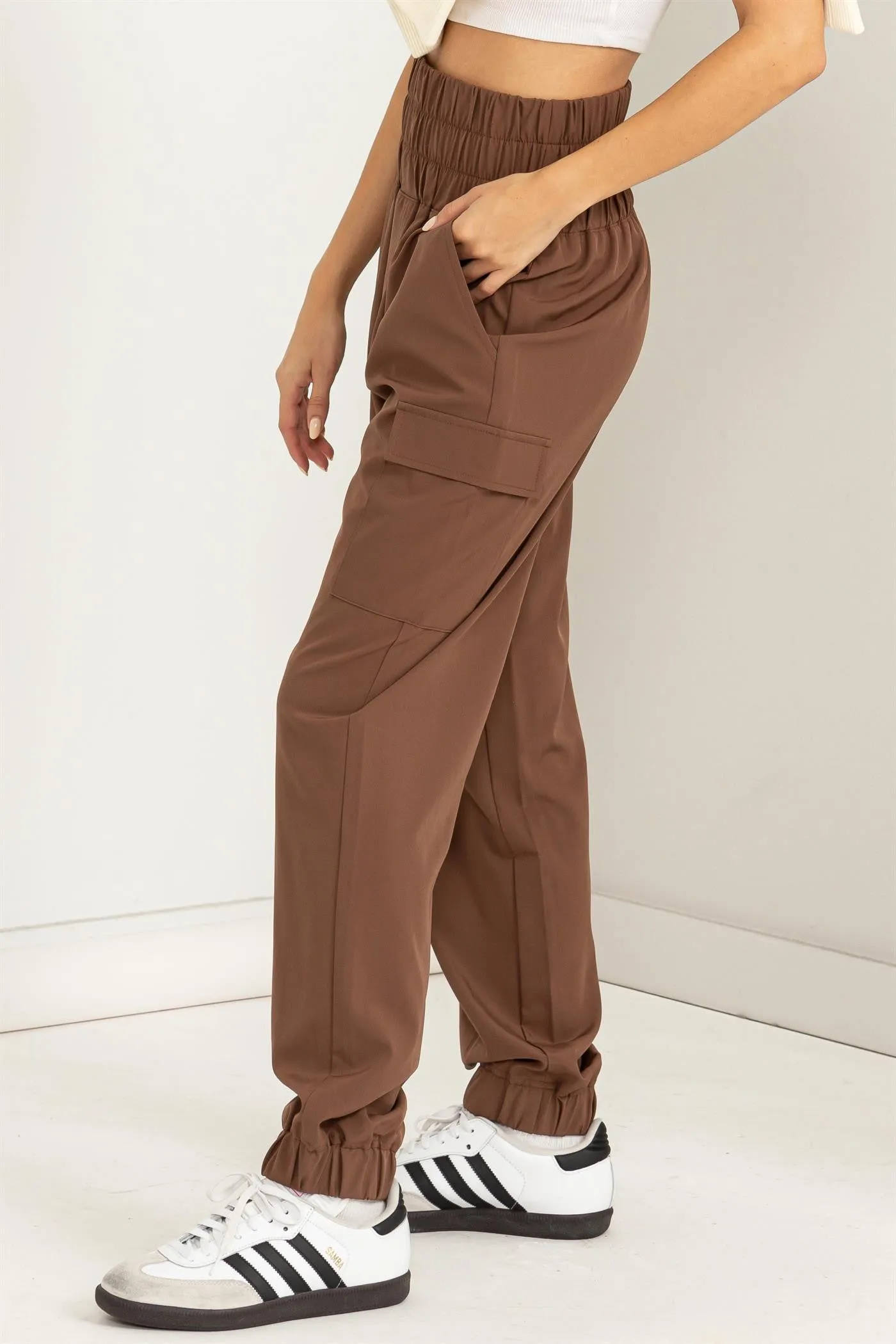 High Waisted Paperbag Joggers Cargo Pants