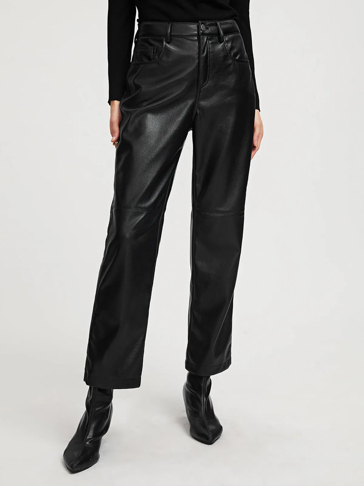 High-waisted Vegan Leather Pants