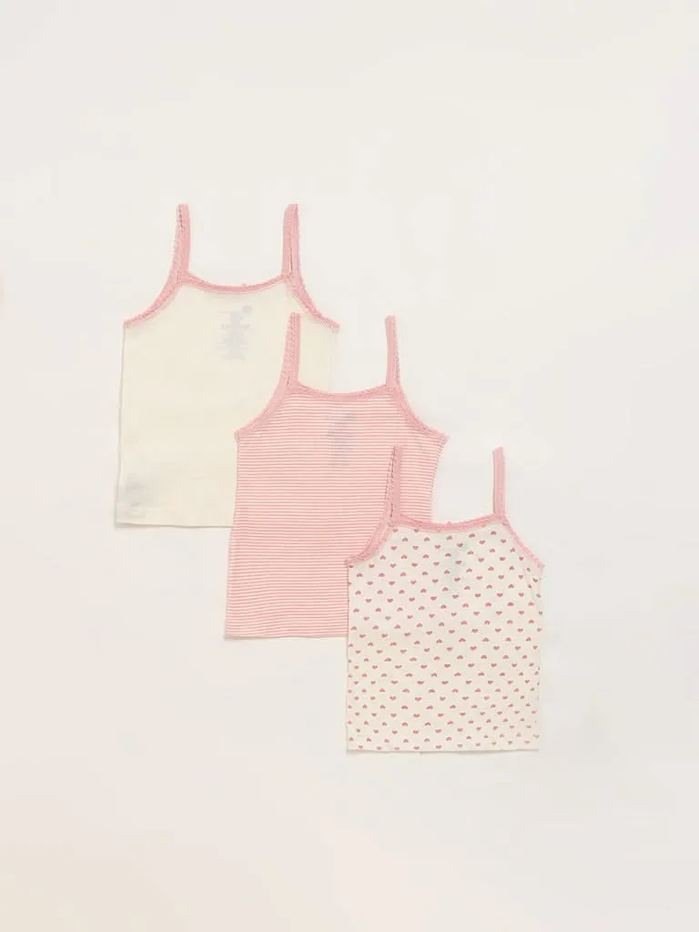 HOP Kids Multicolor Camisoles - Pack of 3