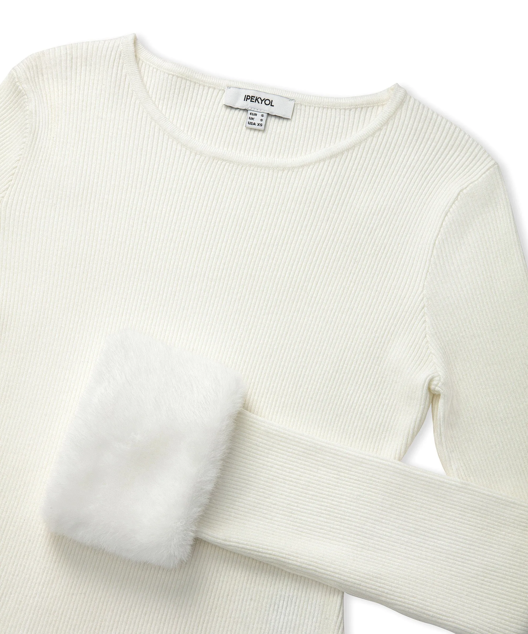 Ipekyol Knitwear With Removable Plush Trim Ecru