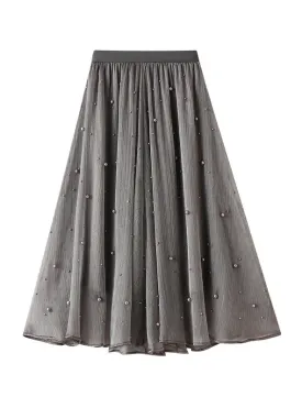 Irregular Ruffled Beaded Skirt