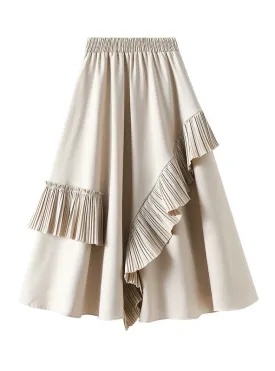 Irregular Ruffled Big Umbrella Skirt