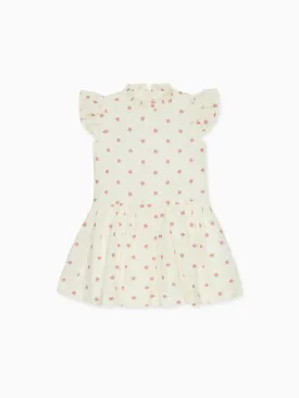 Ivory Floral Rita Girl Drop Waist Dress