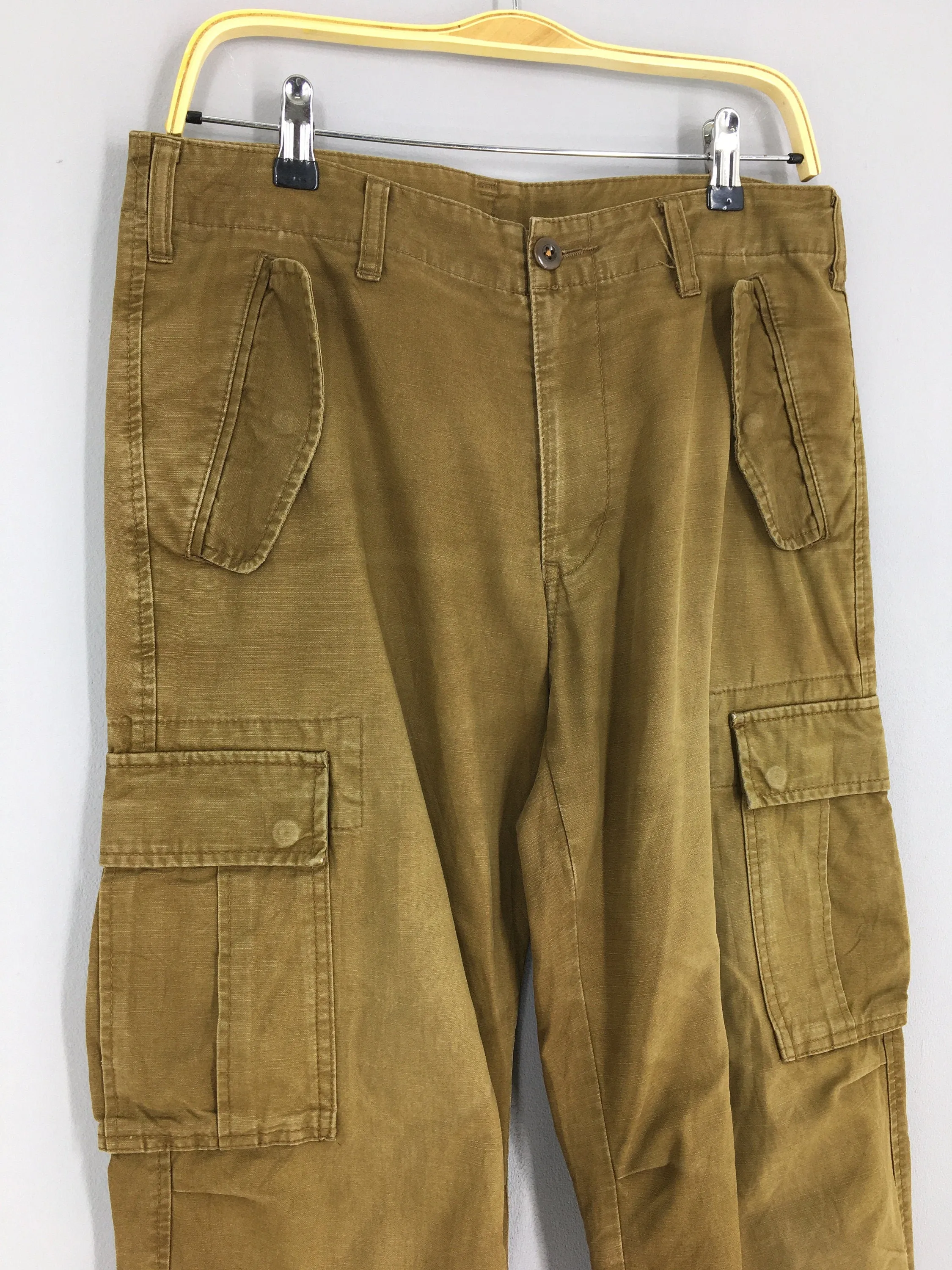 Japanese Brand Cargo Brown Drawstring Pants Size 32x30.5