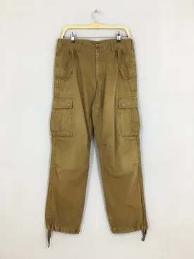 Japanese Brand Cargo Brown Drawstring Pants Size 32x30.5