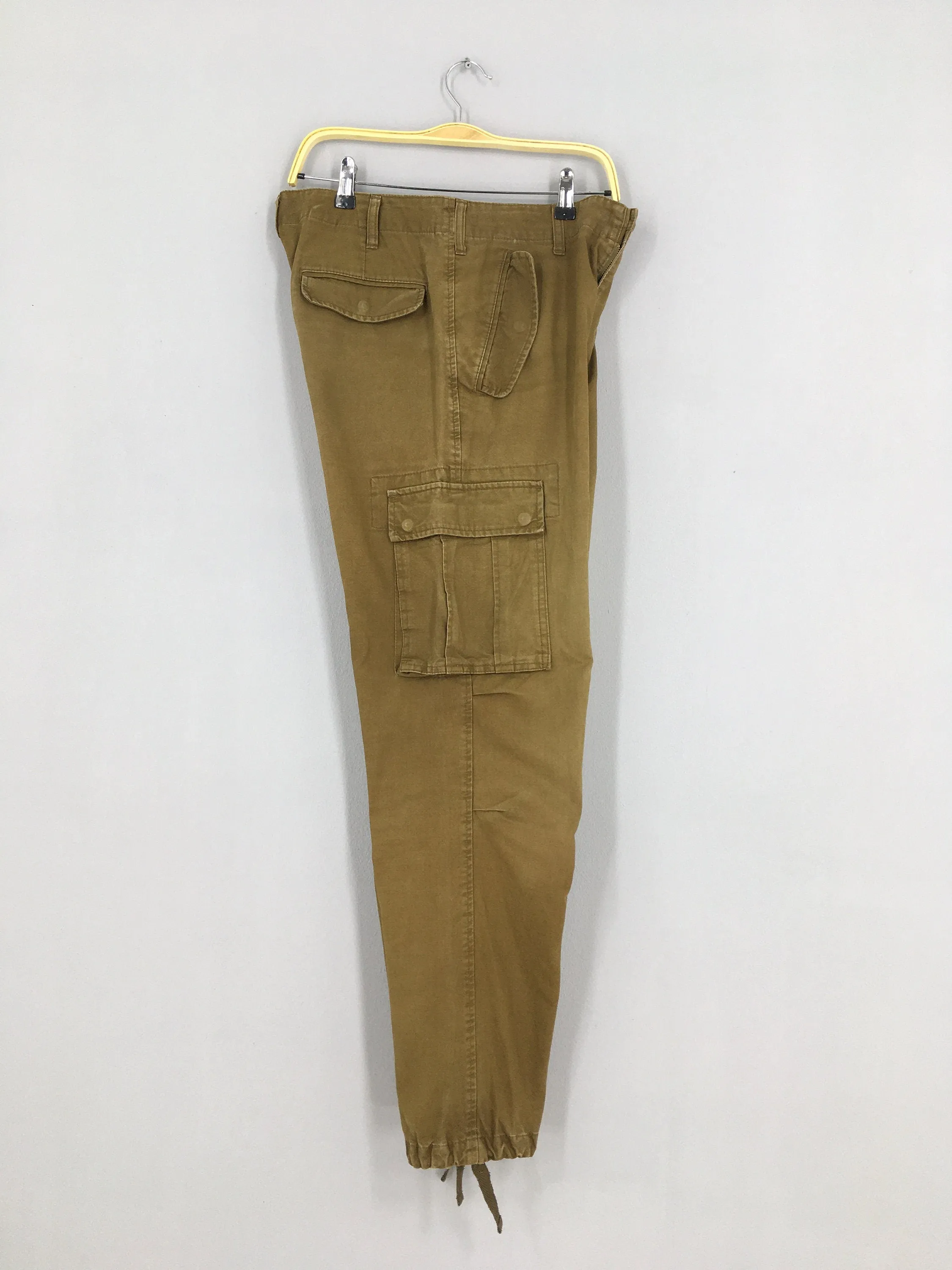 Japanese Brand Cargo Brown Drawstring Pants Size 32x30.5