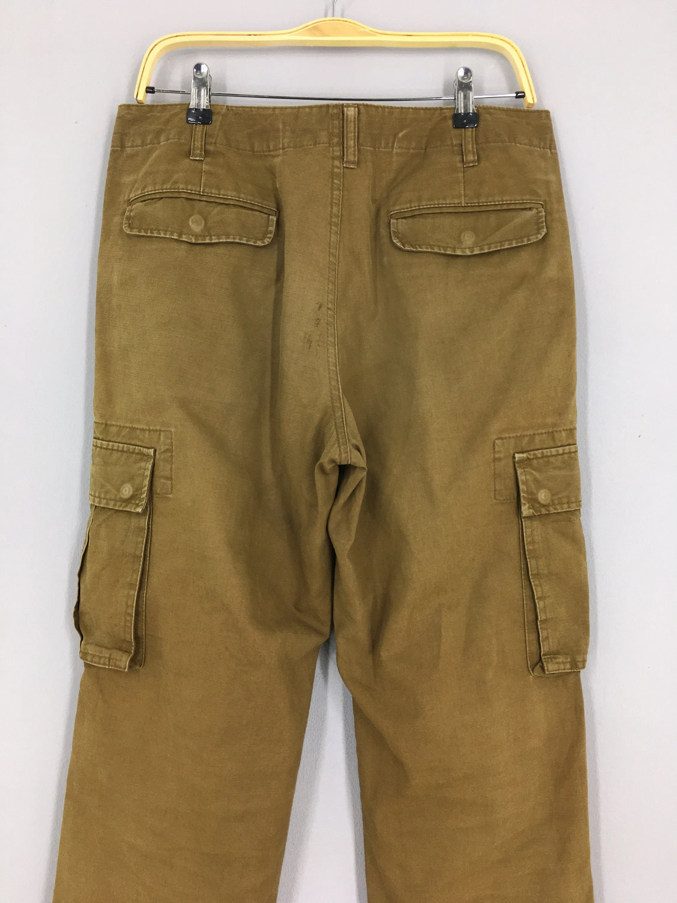 Japanese Brand Cargo Brown Drawstring Pants Size 32x30.5