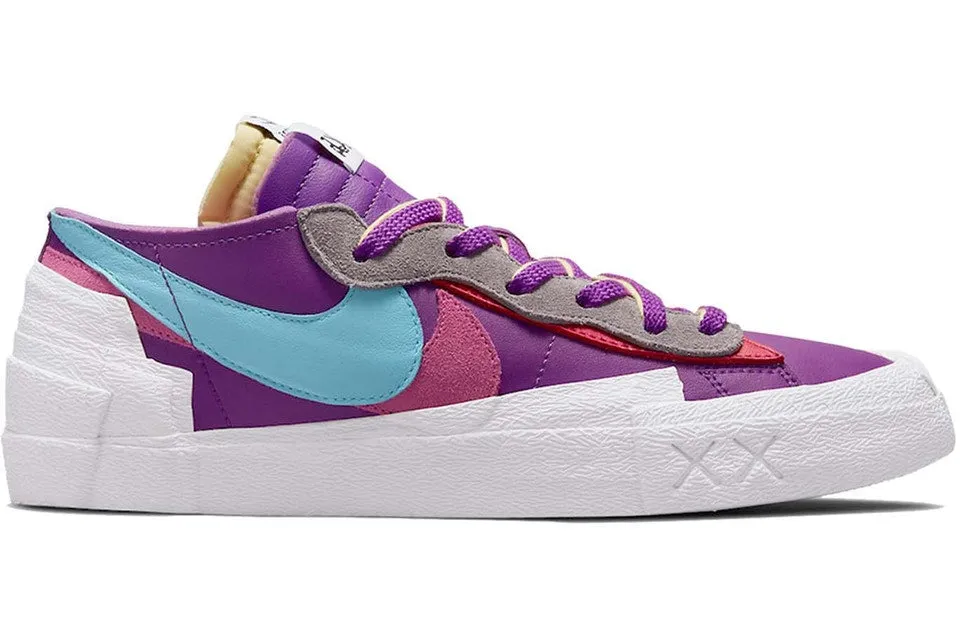 KAWS X SACAI X NIKE BLAZER LOW PURPLE MULTI