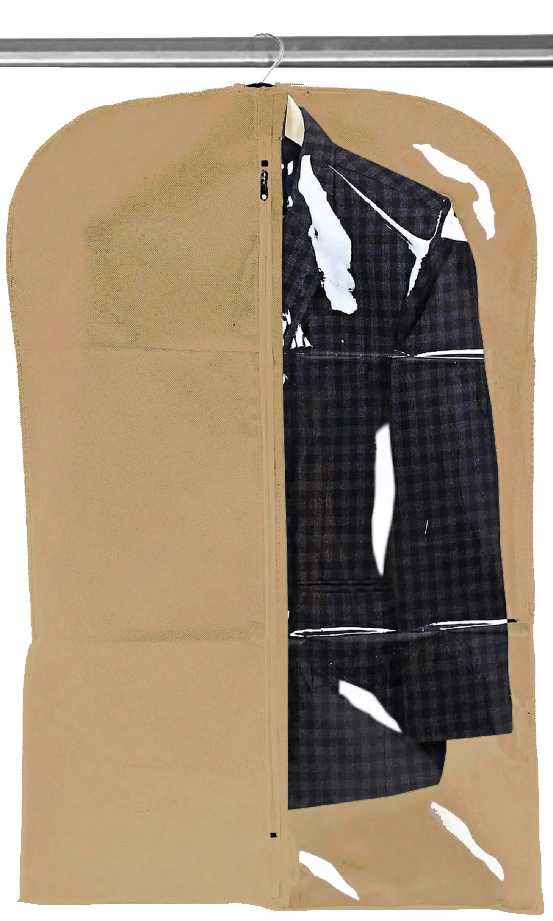 Kuber Industries Half Transparent Non Woven Men's Coat Blazer Cover (Brown) - CTKTC30913