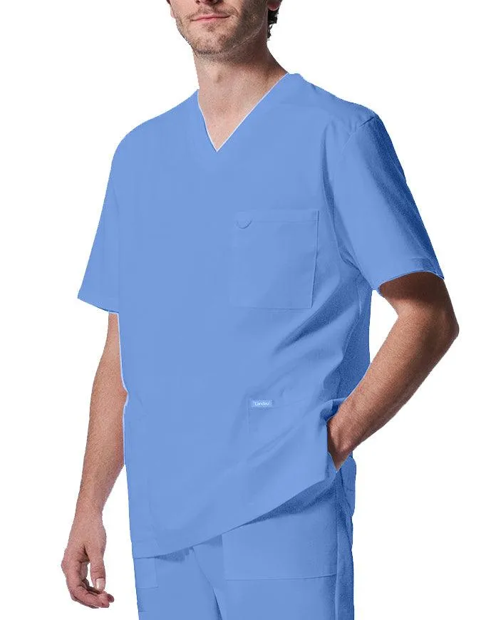 Landau ProFlex Men's 4 Pocket V-Neck Scrub Top