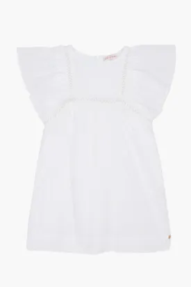 Lili Gaufrette Flutter Sleeve Girls Dress