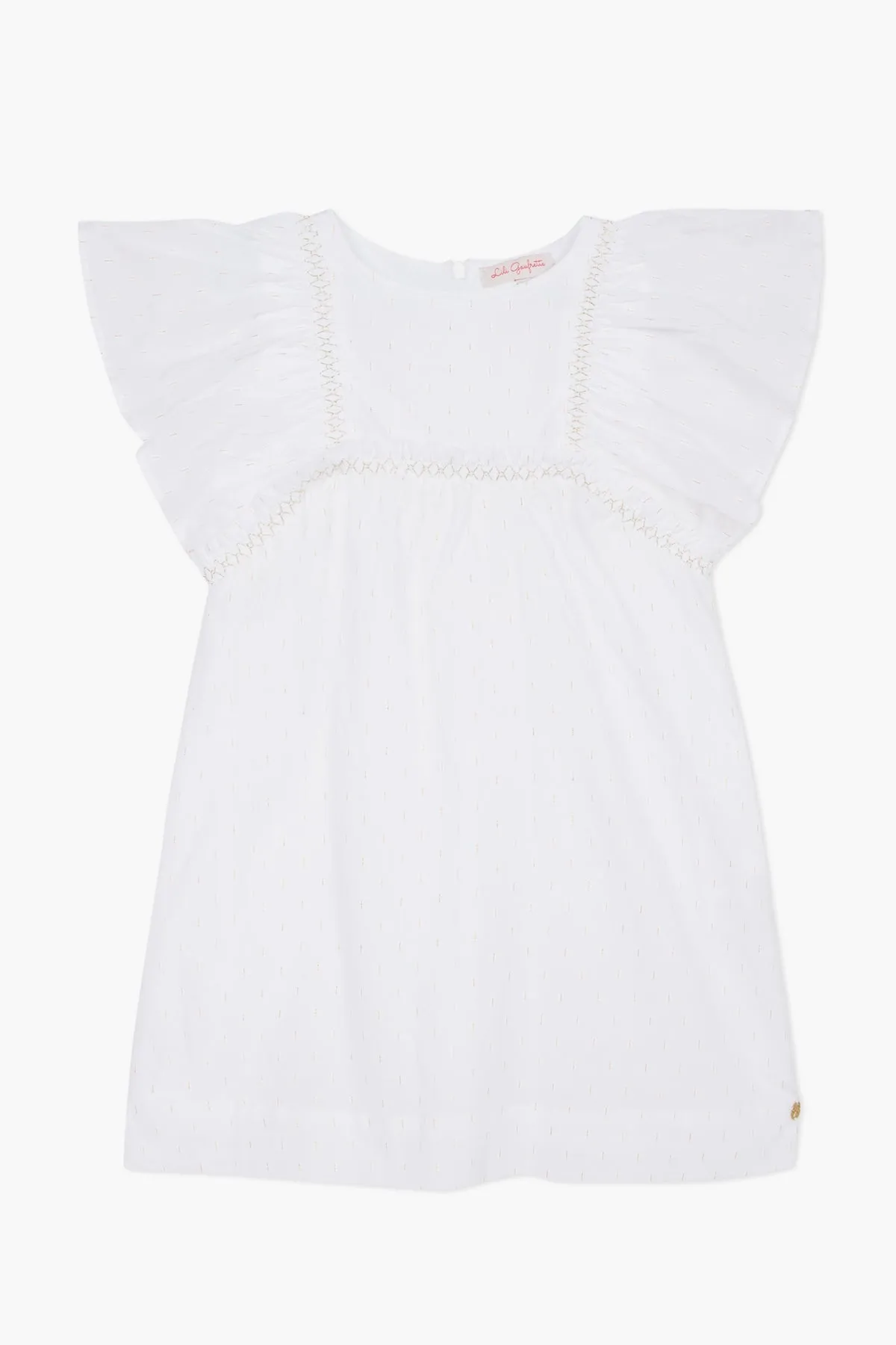 Lili Gaufrette Flutter Sleeve Girls Dress