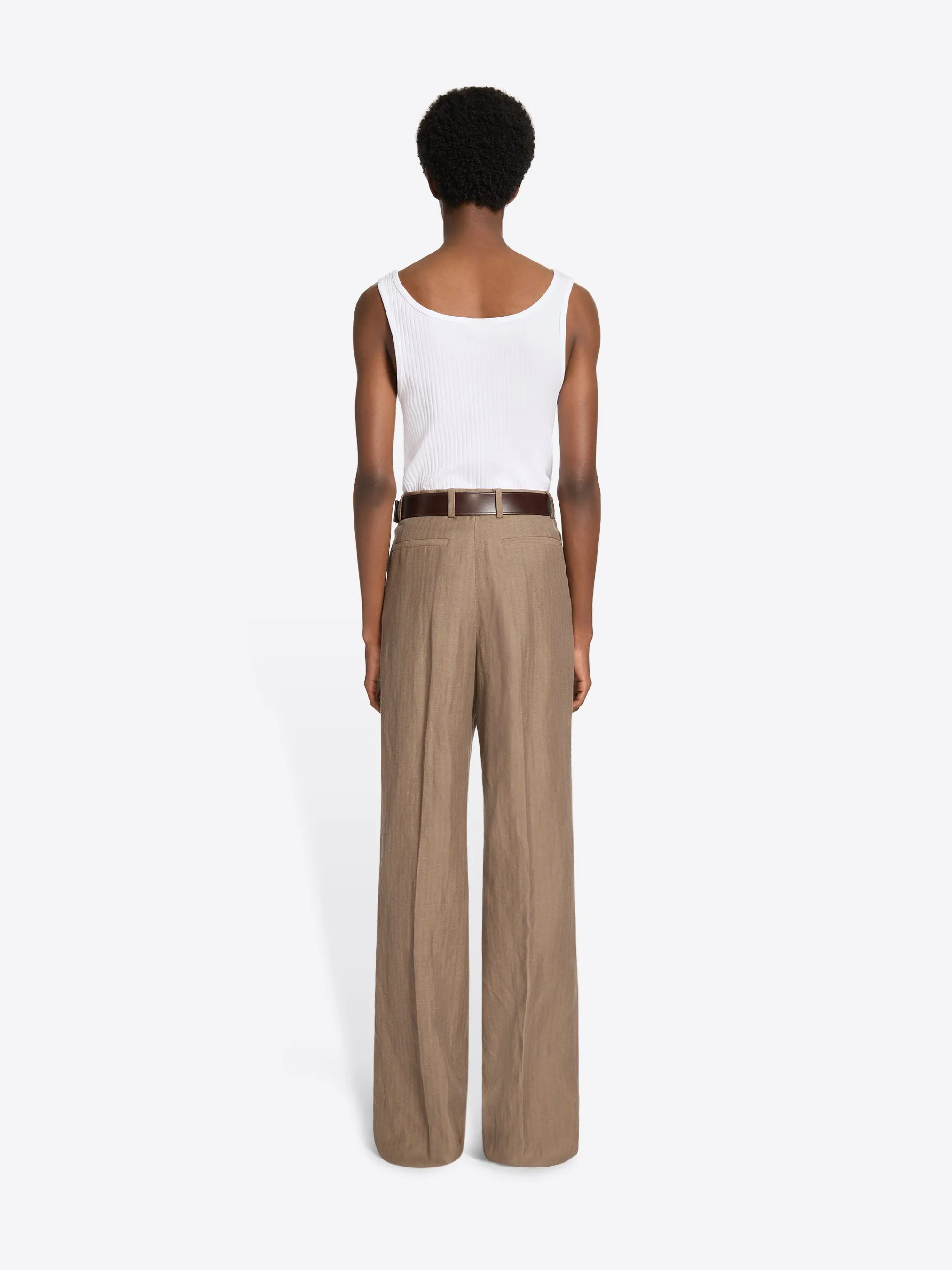 Linen straight pants