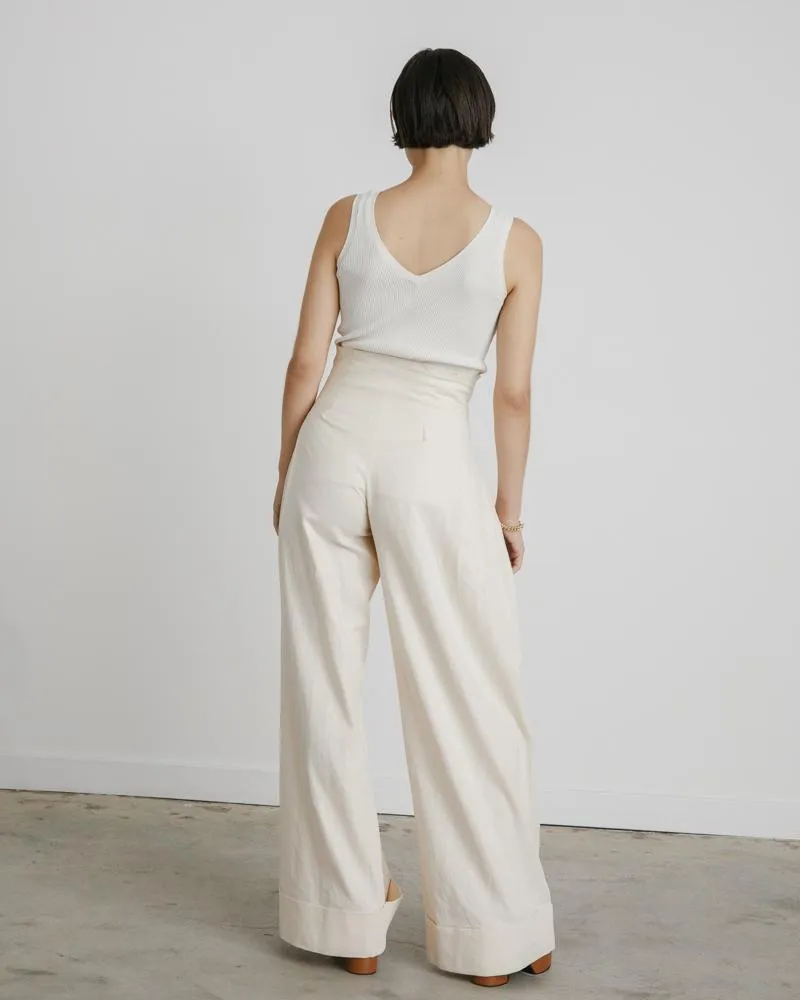 Lise Trousers in Vintage White