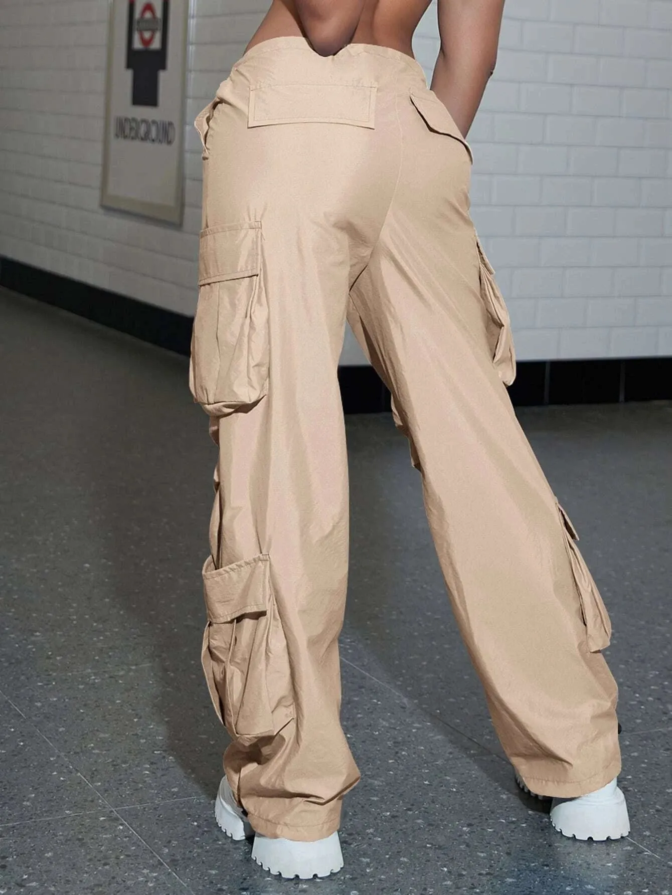 Long High Waist Cargo Pants