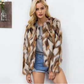 Long Sleeve Faux Fur Coat