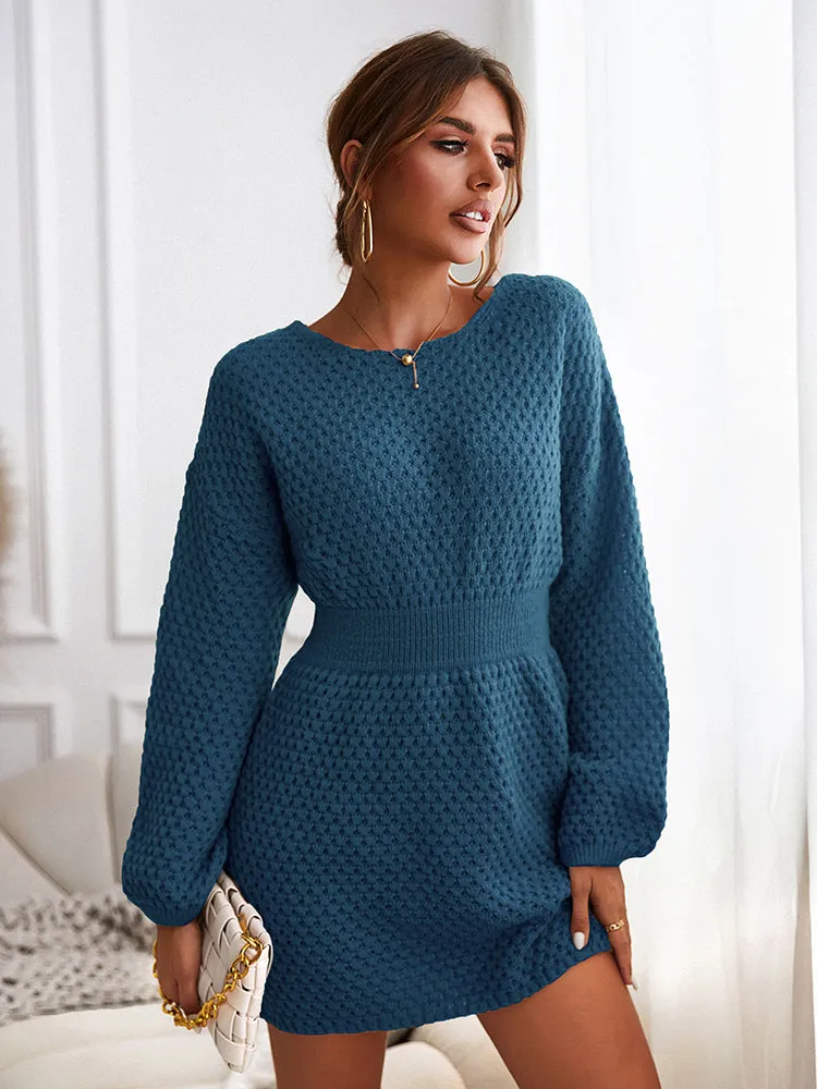 Long sleeved comfortable knitted jumper dress