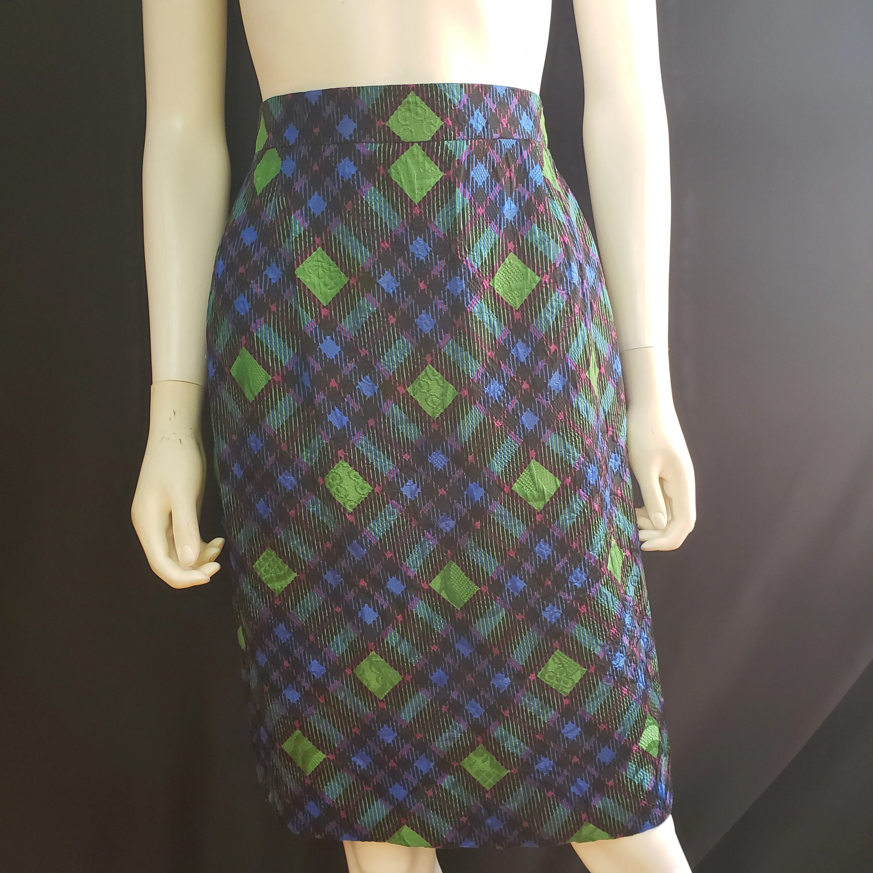 Louis Feraud Woven Jacquard Print Skirt Size Small